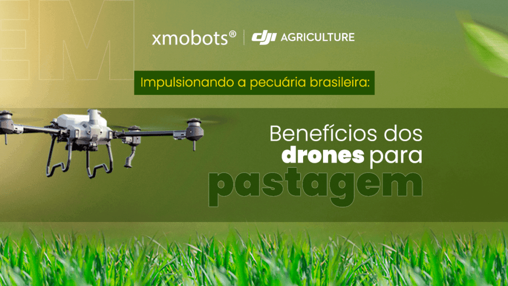 Image of a drone flying over the pasture.