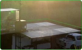 Plataforma elevada para pouso
e decolagem de 30m²